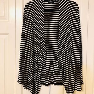Black and white striped cardigan